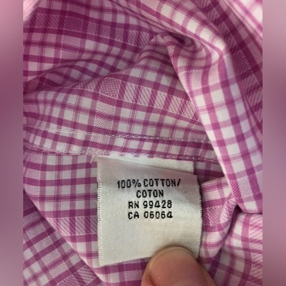 Bugatchi Men’s Pink & White Long Sleeve Button Down Shirt, Shaped Fit - Size L - Picture 10 of 11